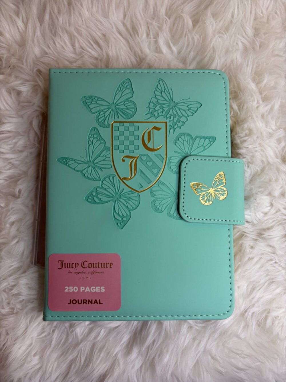 Juicy Couture Butterfly Journal Turquoise Gold Crest 250 Pages Y2K NWT